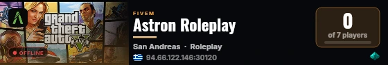 Astron Roleplay live status badge