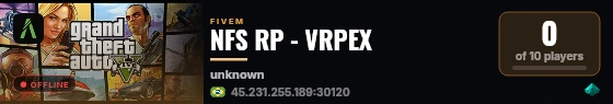 NFS RP - VRPEX live status badge