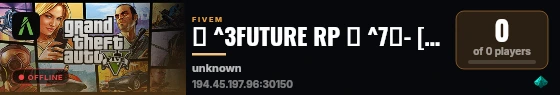 「 ^3FUTURE RP ★ ^7」- [ سيرفر فيوتشر للحياة الواقعية ] -「 ^3Discord.gg/30 ^7」 live status badge