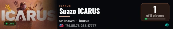 Suazo ICARUS live status badge