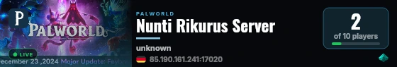 Nunti Rikurus Server live status badge