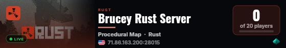Brucey Rust Server live status badge