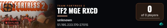 TF2 MGE RXCD live status badge