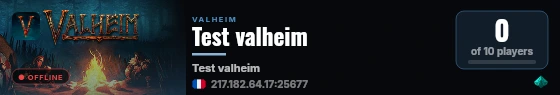 Test valheim live status badge