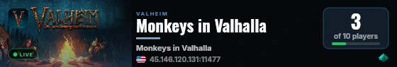 Monkeys in Valhalla live status badge