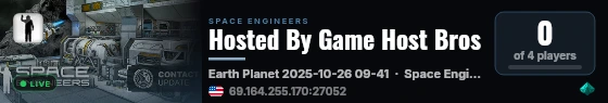 Hosted By Game Host Bros live status badge