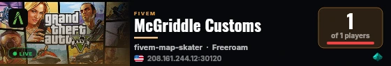 McGriddle Customs live status badge
