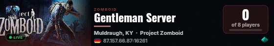 Gentleman Server live status badge