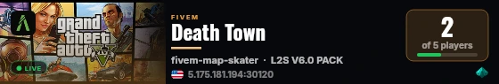 Death Town live status badge