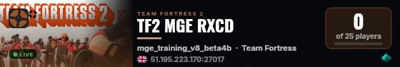 TF2 MGE RXCD live status badge