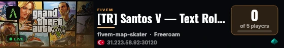 [TR] Santos V — Text Roleplay live status badge