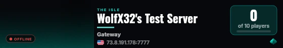 WolfX32's Test Server live status badge