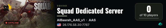 Squad Dedicated Server live status badge