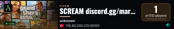 SCREAM discord.gg/marmararoleplay live status badge
