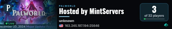 Hosted by MintServers live status badge