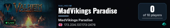 MadVikings Paradise live status badge