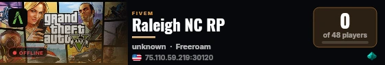Raleigh NC RP live status badge