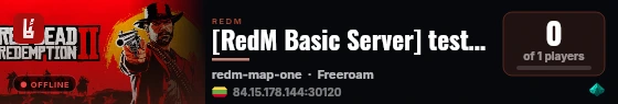 [RedM Basic Server] test serveris live status badge