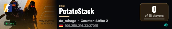 PotatoStack live status badge