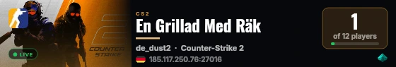En Grillad Med Räk live status badge