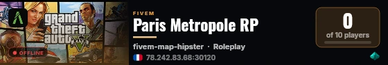Paris Metropole RP live status badge