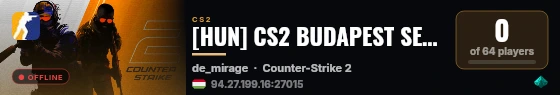 [HUN] CS2 BUDAPEST SERVER FUNNY live status badge