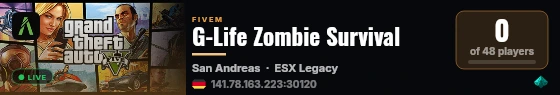 G-Life Zombie Survival live status badge