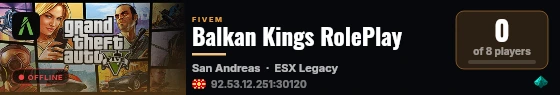Balkan Kings RolePlay live status badge