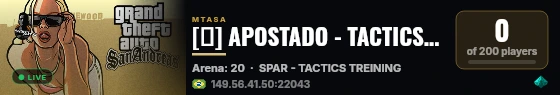 [✷] APOSTADO - TACTICS SPAR live status badge