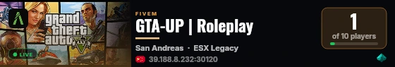 GTA-UP | Roleplay live status badge