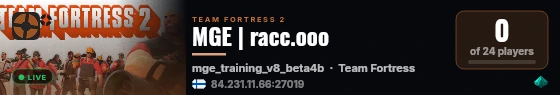 MGE | racc.ooo live status badge