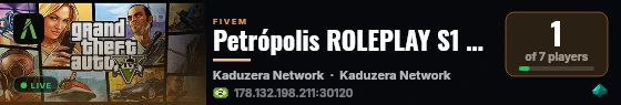 Petrópolis ROLEPLAY S1 ➔ WL FECHADA live status badge