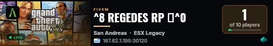 ^8 REGEDES RP 🔥^0 live status badge
