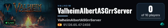 ValheimAlbertASGrrServer live status badge