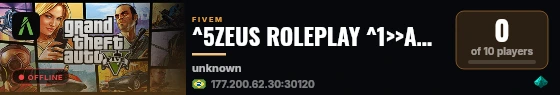 ^5ZEUS ROLEPLAY ^1>>ACABOU DE ABRIR<< live status badge