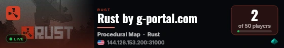 Rust by g-portal.com live status badge