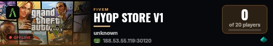 HYOP STORE V1 live status badge