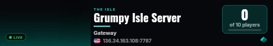 Grumpy Isle Server live status badge