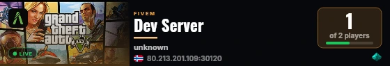 Dev Server live status badge