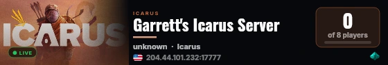Garrett's Icarus Server live status badge