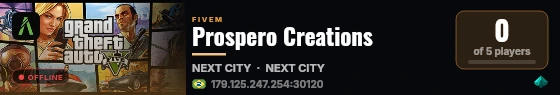 Prospero Creations live status badge