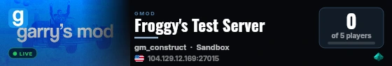 Froggy's Test Server live status badge