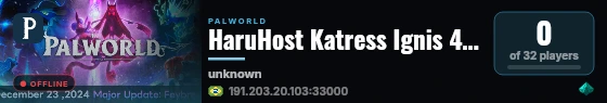 HaruHost Katress Ignis 421 live status badge
