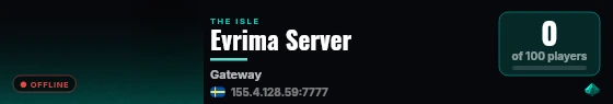 Evrima Server live status badge