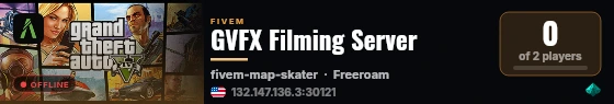GVFX Filming Server live status badge