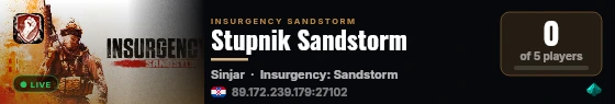 Stupnik Sandstorm live status badge