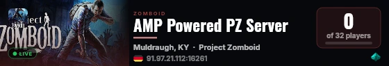 AMP Powered PZ Server live status badge