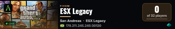 ESX Legacy live status badge