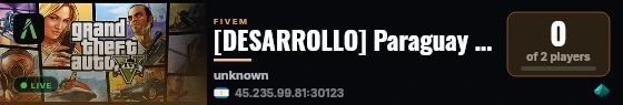 [DESARROLLO] Paraguay Roleplay live status badge