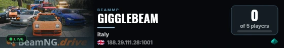 GIGGLEBEAM live status badge